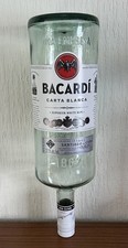 Empty Bacardi White Rum 1.5 Litre Optic Bottle With Upside Down Label & lid
