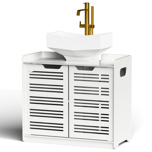 Free standing white storage - free-standing,