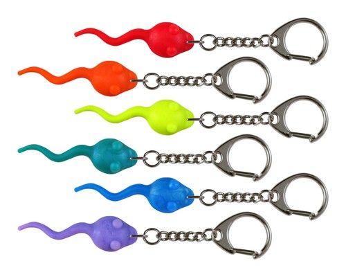 Sperm keyrings rainbow 6 - keyrings,