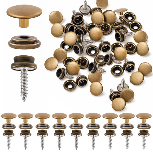Screw snap buttons 15mm brass - buttons,