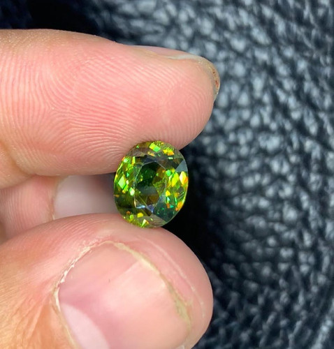 Natural chrome sphene loose - natural,