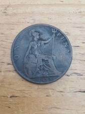 1899 Victoria One Penny Coin