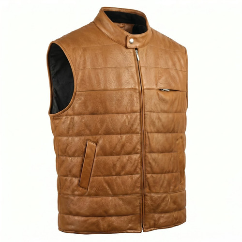 Men genuine leather puffer - men,