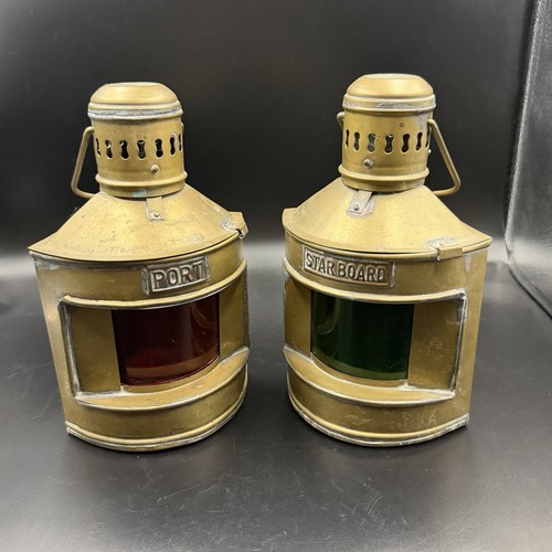 Original pair brass port - port, &
