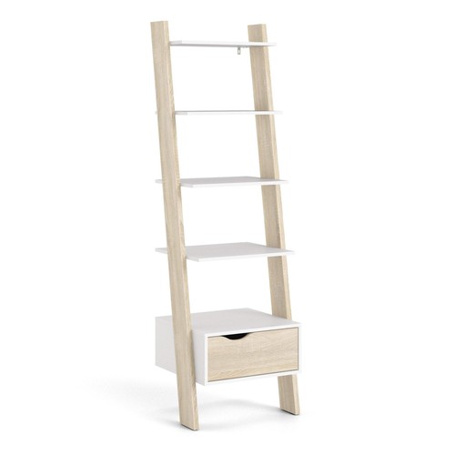 White oak leaning bookcase - &,