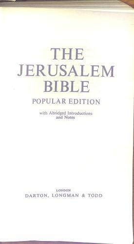 Jerusalem bible popular - jerusalem, bible: