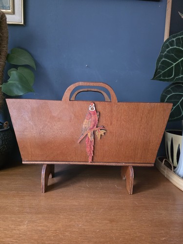 Vintage wooden magazine rack - vintage,