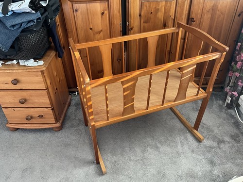 Vintage wooden baby crib - baby, crib.