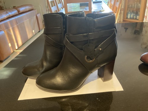 Black worn once - leather, ankle