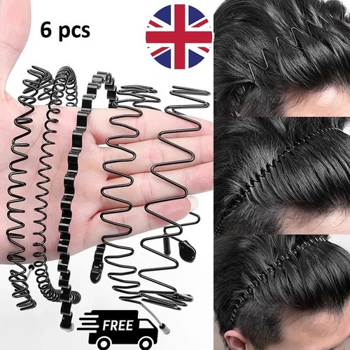 Black metal sports hairband - black,