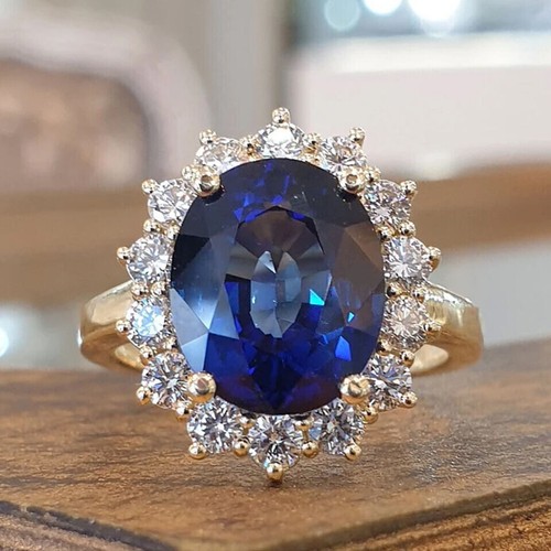 4ct oval cut - blue, sapphire