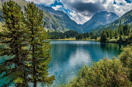 Stunning blue lake mountian - blue,