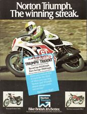 TRIUMPH 'Trident' Motor Cycle ADVERT Original Vintage 1975/6 Print Ad 690/43