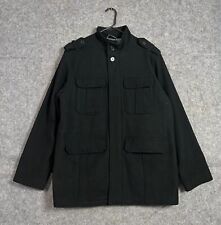 Butler and Webb Jacket Mens Black Wool Field Utility 4 Pocket Full Zip