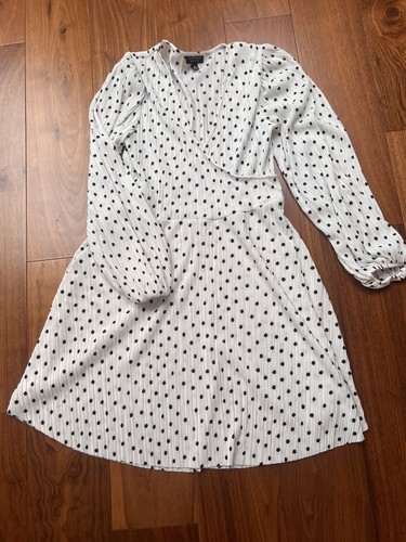Top shop size white polka - size,