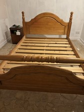 Honey Brown Solid Pine Bed Frame 120x200cm Without Mattress Rustic