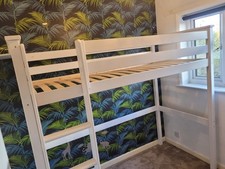 White Solid Wooden Bed Frame