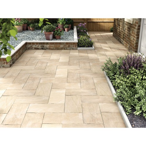 Buff sandstone paving - sandstone, slab