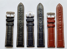 Hirsch  Modena Water Resistant Leather Watch Strap  Silver Coloured Buckle