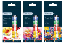 Work of Art Paint Tube Set 8x 6ml Colours Crafts Artists Painter Painting Crafts