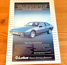 LOTUS EXCEL 1980s - FRAMEABLE COLLECTIBLE ORIGINAL CLASSIC CAR ADVERT