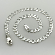 Solid 925 Sterling Silver 4.5mm Curb Link Chain Bracelet 8.5 Inch