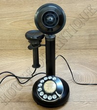 Vintage Style Candlestick Rotary Dial Telephone Antique Home Office Decors Phone