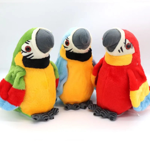 Moves your voice plush parrot - moves,