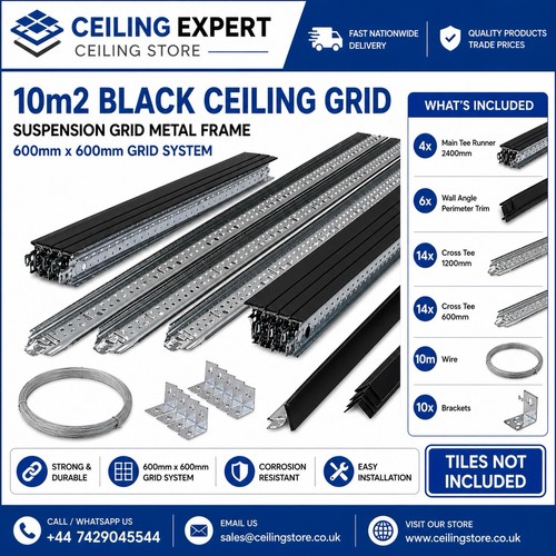 10m2 black suspended ceiling - suspended,