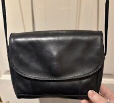 ENNY- ITALIAN- VINTAGE-SMALL-DARKEST NAVY - BUTTER SOFT LEATHER-CROSS BODY-VGC.