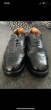 Original British Army Issue Black Leather Brogue Parade Shoes Size 7L UK #437