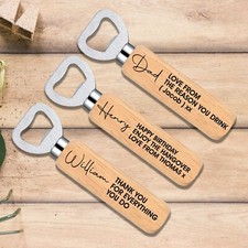 Personalised Wooden Bottle Opener, Husband, Brother, Boyfriend, Dad Gift Idea