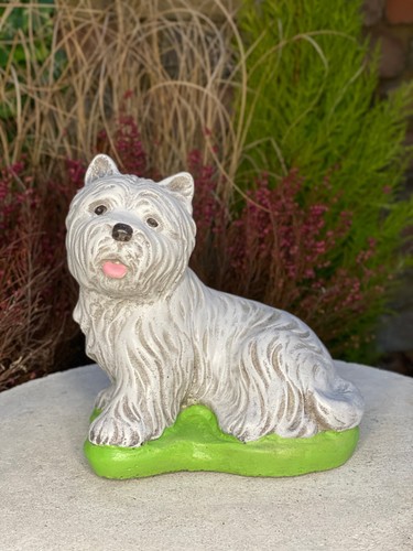 Stone westie dog sculpture - stone,