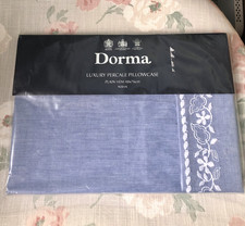 DORMA NISHA LUXURY PERCALE SINGLE HOUSEWIFE PILLOWCASE BLUE CHAMBRAY 48 X 76CM
