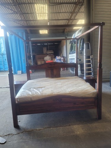 Solid wood four poster bed - four,