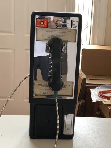 Vintage pay phone push - pay,