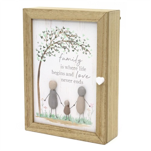 Pebble family key box - pebble, shabby