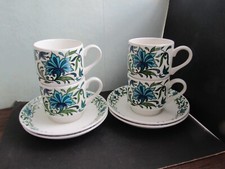 LOT OF FOUR MIDWINTER 1960s JESSIE TAI T SPANISH GARDEN COFFEE CUP & SAUCER SETS