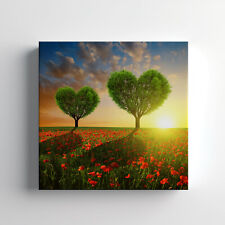 Heart Trees At Sunset Canvas