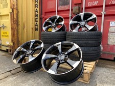 19" VW TTRS Style Alloy Wheels + Tyres Black Golf MK5 MK6 MK7 MK7.5