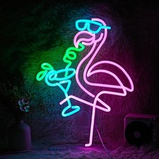 Flamingo Neon Led Home Cocktail Bar Sign Man Cave