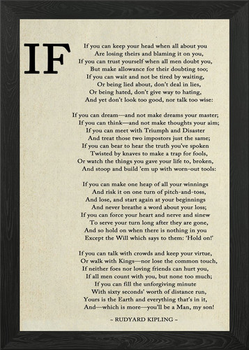 Rudyard kipling poem - 'if',