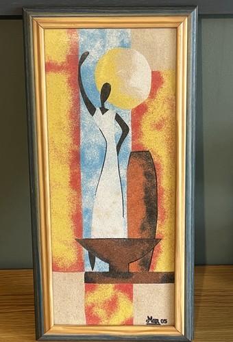 Vintage african art sand - art,
