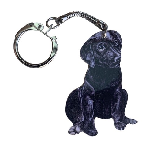 Black labrador puppy keyring - labrador,