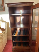 Glass Front Oak WiFi Storage