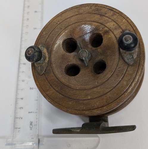 Wooden fishing reel antique - fishing,