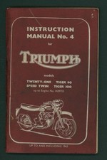Triumph 3TA 21 5TA Speed-Twin Tiger 100 T100A (1967) Instruction Manual 4 FP34
