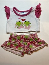 Build bear white frog - build, pink