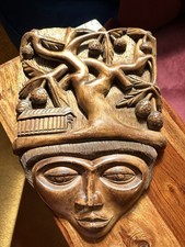 Large Hand Carved Wooden Mask