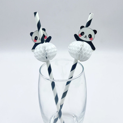 Panda paper straw zoo animal - straw,